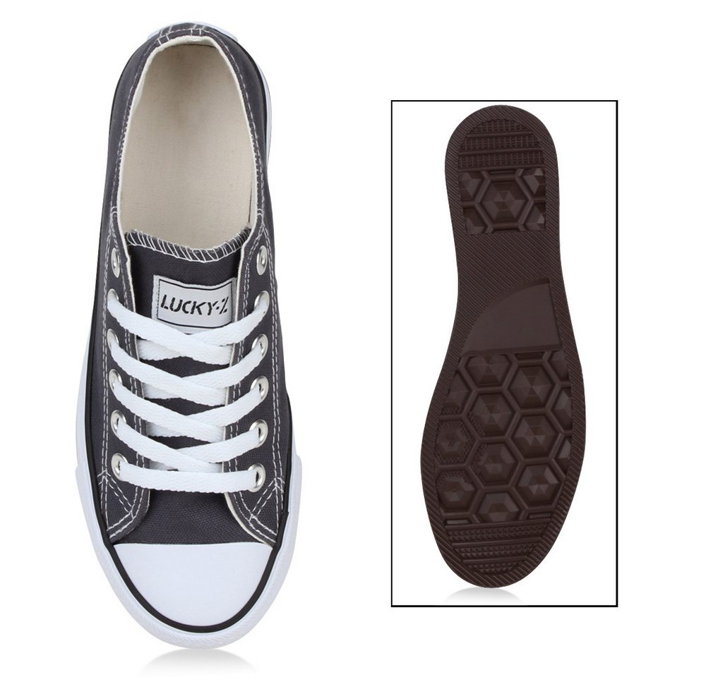 VAN HILL 94237 Sneaker Damen Sneaker Low Canvas Freizeitschuhe Schnürer Basic Sportschuhe – Bild 3 von 3