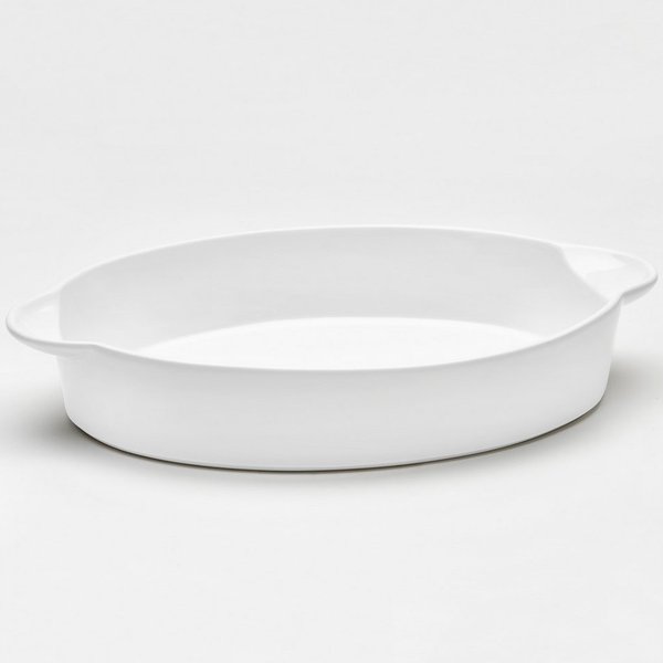 van Well Auflaufform Backform oval, 40 x 26x 7,5 cm, Porzellan, (1-St), weiß glänzend, spülmaschinen- und mikrowellengeeignet