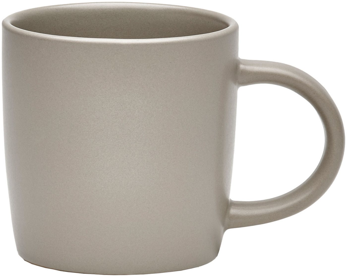 van Well Becher Kaffeebecher 380 ml Grigio, 4 Stück, 4-tlg., Steingut, spülmaschinen- und mikrowellengeeignet – Bild 2 von 3