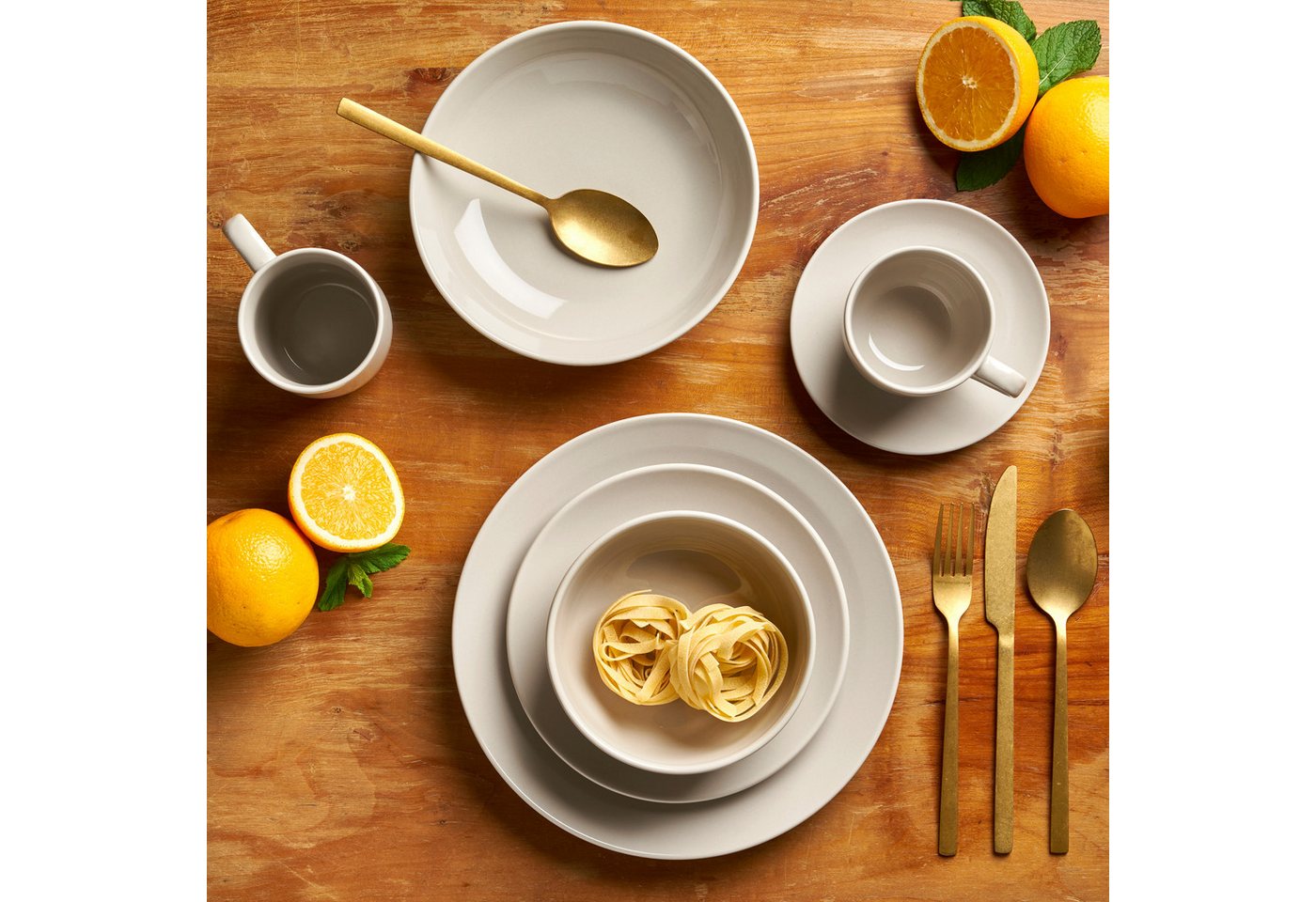 van Well Dessertteller Malmö, Teller 20 cm, 6 Stück, (6 St), Teller Set, Steingut, spülmaschinen-/mikrowellengeeignet – Bild 5 von 5