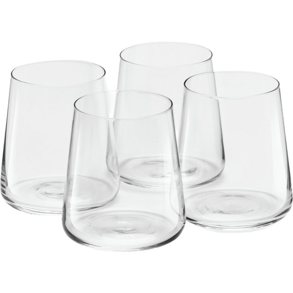 van Well Glas Ava, Wassergläser 43,0 cl, 4 Stück, 4-tlg., Kristallglas, Geschenkkarton mit Sichtfenster, spülmaschinengeeignet