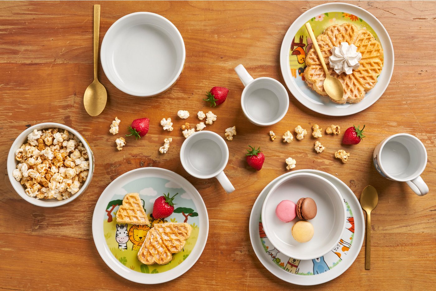 van Well Kindergeschirr-Set Kinderset Bauernhof, 3-teilig, Geschirr-Set, Service (3-tlg), 1 Personen, Porzellan, mit farbenfrohem Dekor, spülmaschinen- und mikr – Bild 3 von 4