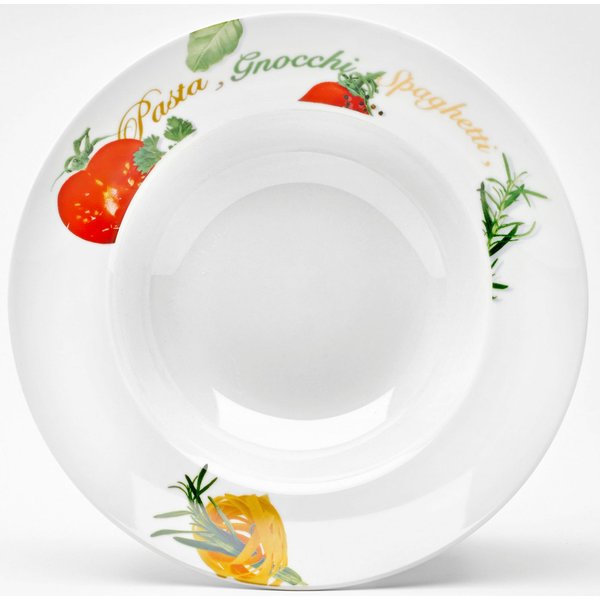 van Well Pastateller Milano, (6 St), Teller Set, Porzellan, spülmaschinen- und mikrowellengeeignet, Ø 27 cm