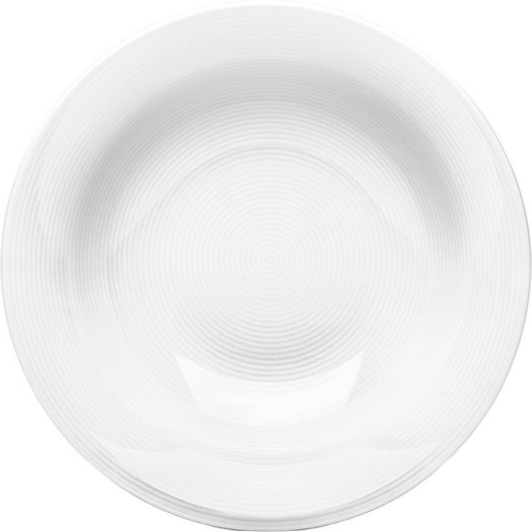 van Well Pastateller Teller Set, Jive, tiefer Teller 20 cm, 6 Stück, (6 St), dezentes Spiraldekor, spülmaschinen-und mikrowellengeeignet