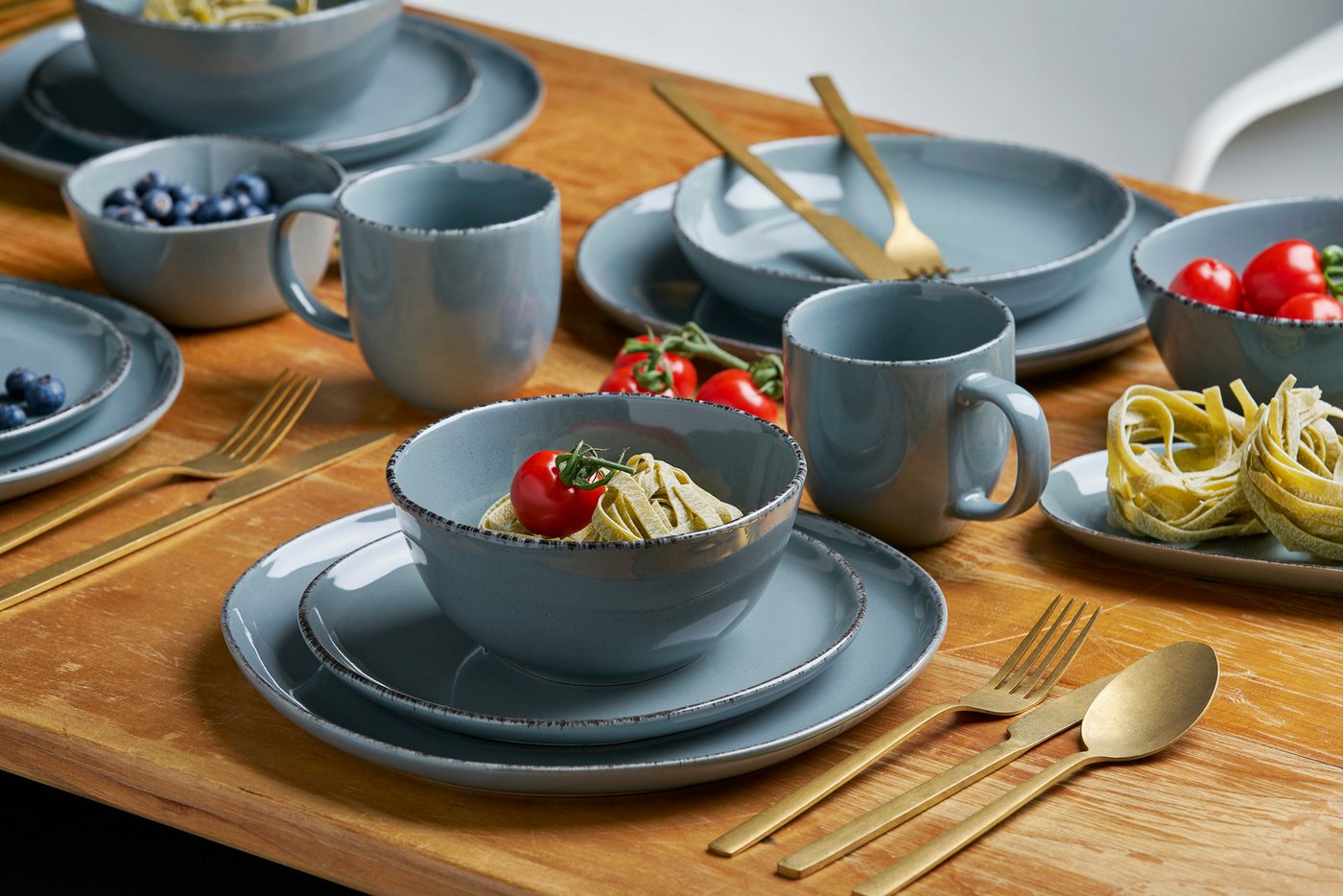 van Well Pastateller Urban, tiefer Teller 19 cm, 6 Stück, (6 St), Teller Set, spülmaschinen- und mikrowellengeeignet – Bild 2 von 3
