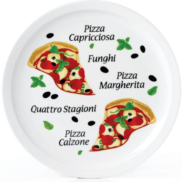 van Well Pizzateller Margherita, (6 St), Teller Set, Porzellan, spülmaschinen- und mikrowellengeeignet, Ø 30 cm
