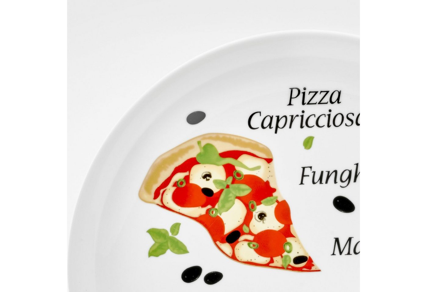 van Well Pizzateller Margherita, (6 St), Teller Set, Porzellan, spülmaschinen- und mikrowellengeeignet, Ø 30 cm – Bild 2 von 3