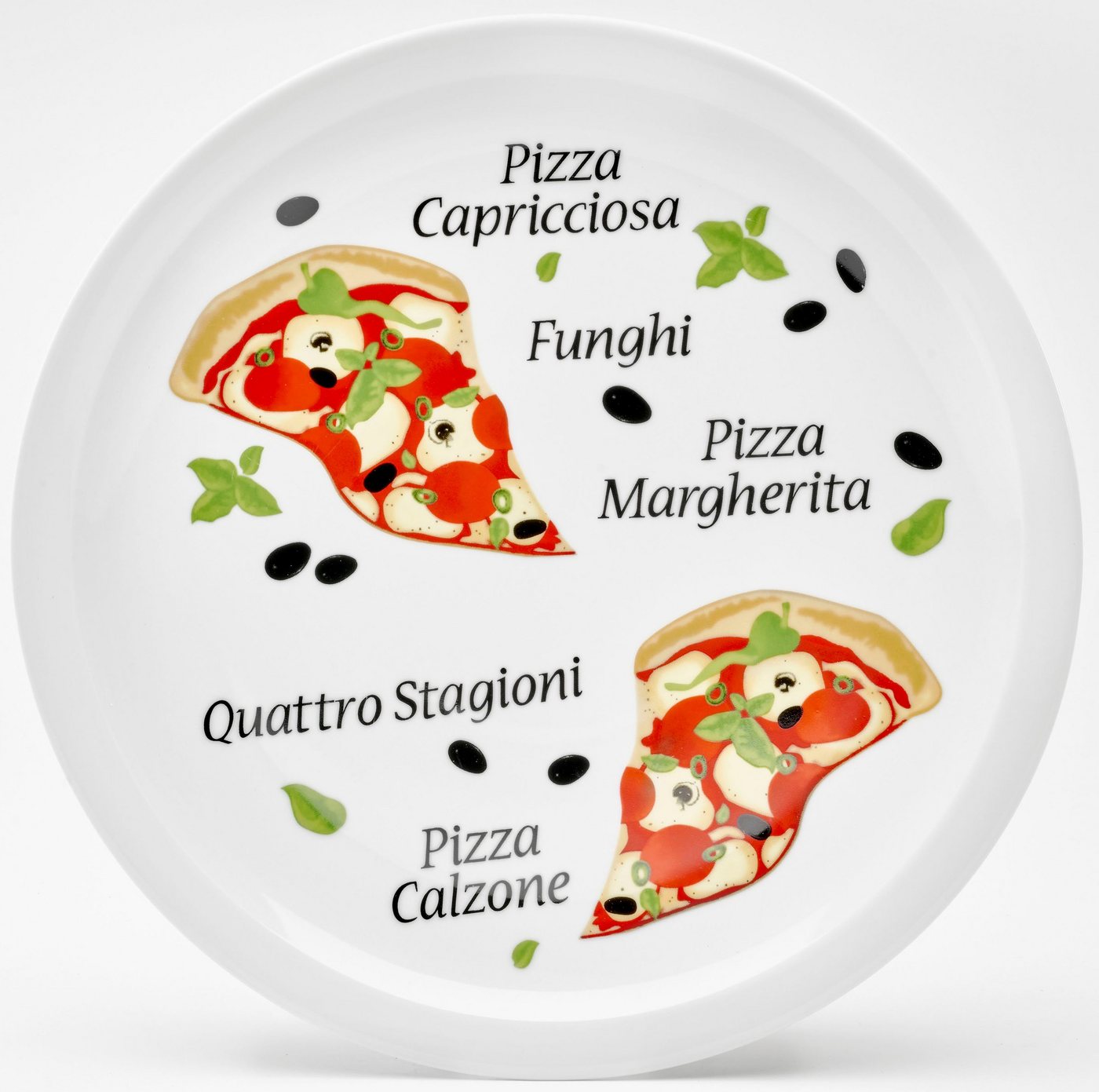 van Well Pizzateller Margherita, (6 St), Teller Set, Porzellan, spülmaschinen- und mikrowellengeeignet, Ø 30 cm – Bild 3 von 3