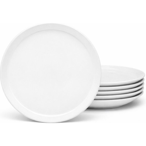 van Well Pizzateller Wellco, Teller 30 cm, 6 Stück, (6 St), Teller Set, Porzellan, spülmaschinenfest und mikrowellengeeignet