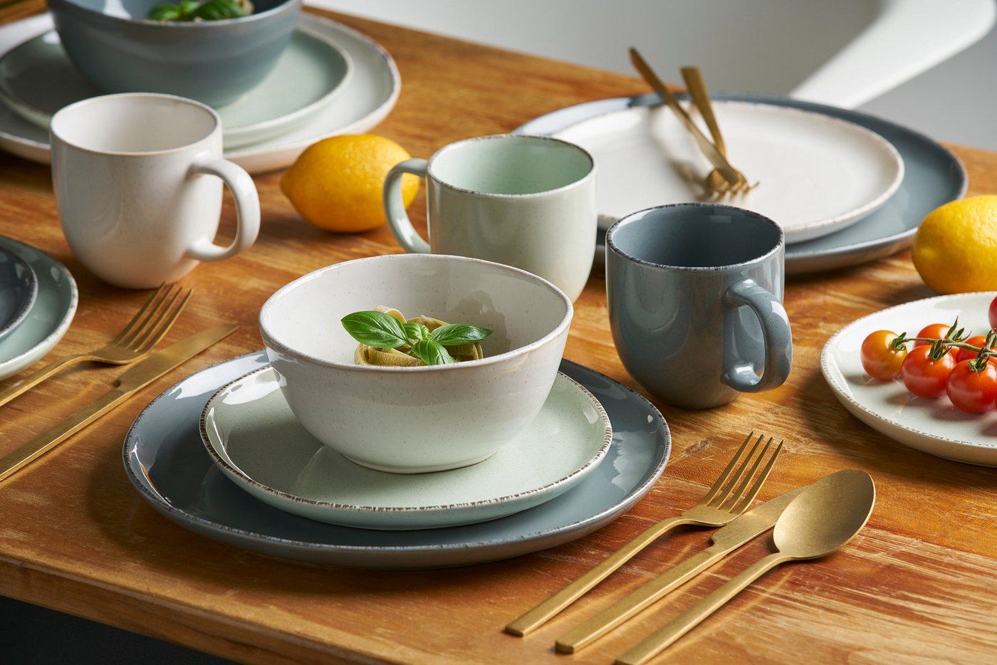 van Well Schale Salatschale Urban, 29,5 cm, 2 Stück, Steinzeug, (Set, 2-tlg), spülmaschinengeeignet – Bild 2 von 3