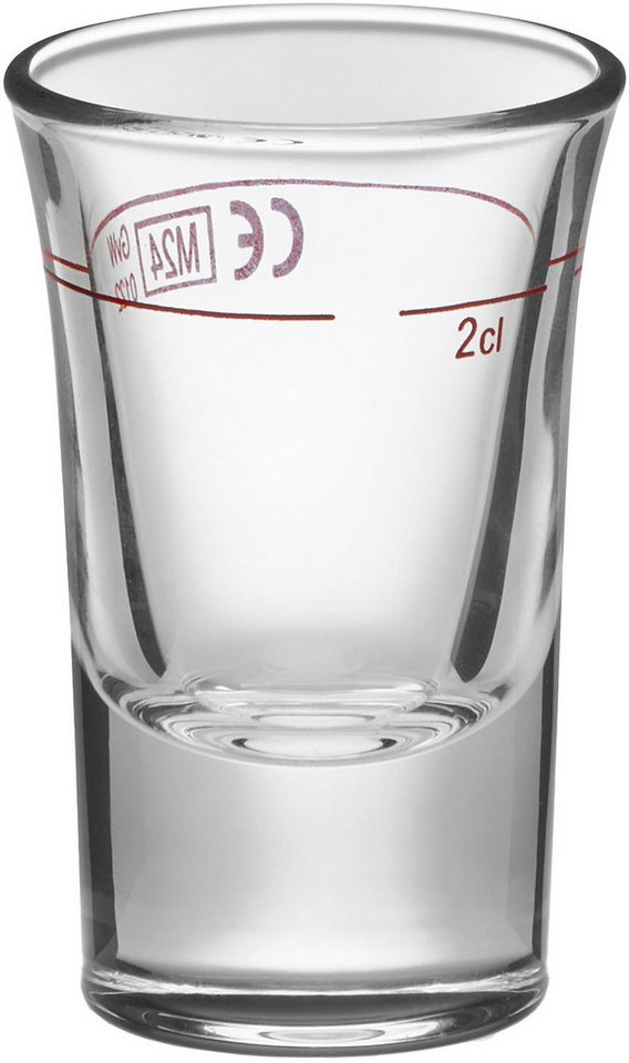 van Well Schnapsglas Stamper Dublino 2cl Rotring geeicht, 12 Stück, 12-tlg., Glas, geeicht, Rotring – Bild 2 von 2