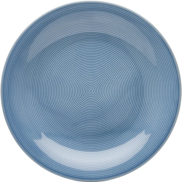 van Well Speiseteller Teller Set, Jive, flacher Teller 25 cm, 6 Stück, (6 St), dezentes Spiraldekor, spülmaschinen-und mikrowellengeeignet