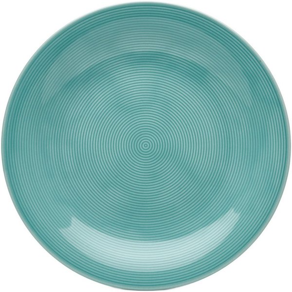 van Well Speiseteller Teller Set, Jive, flacher Teller 25 cm, 6 Stück, (6 St), dezentes Spiraldekor, spülmaschinen-und mikrowellengeeignet