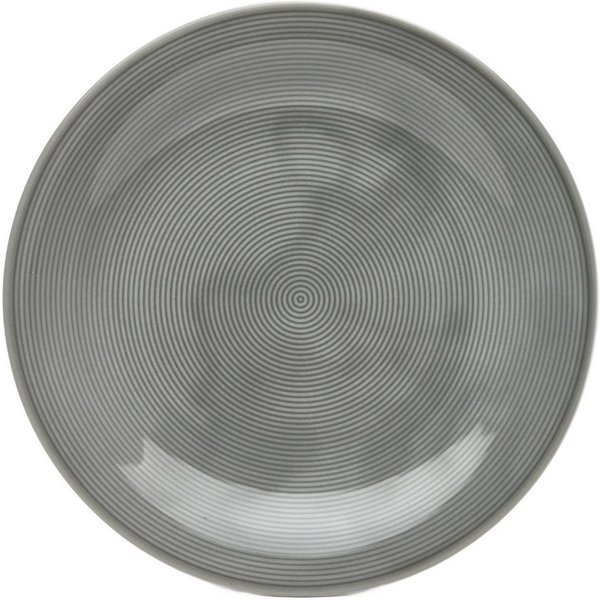 van Well Speiseteller Teller Set, Jive, flacher Teller 25 cm, 6 Stück, (6 St), dezentes Spiraldekor, spülmaschinen-und mikrowellengeeignet