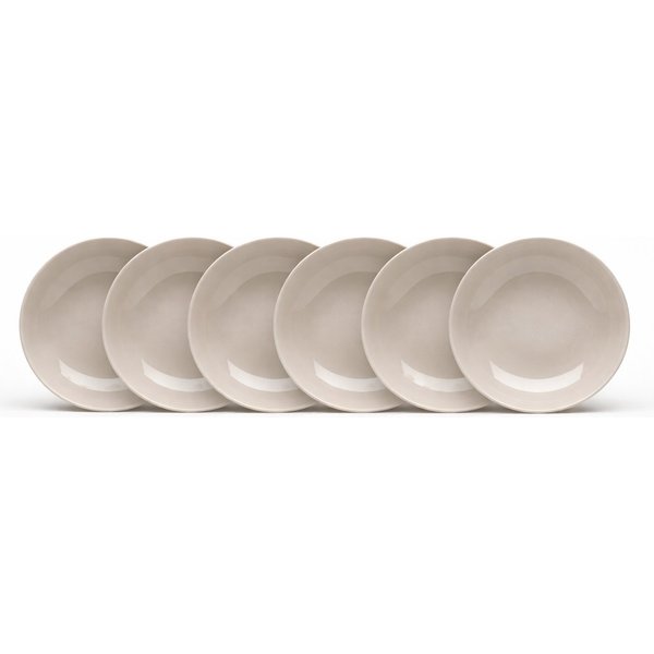van Well Suppenteller Malmö, Teller 20 cm, 6 Stück, (6 St), Teller Set, Steingut, spülmaschinen-/mikrowellengeeignet