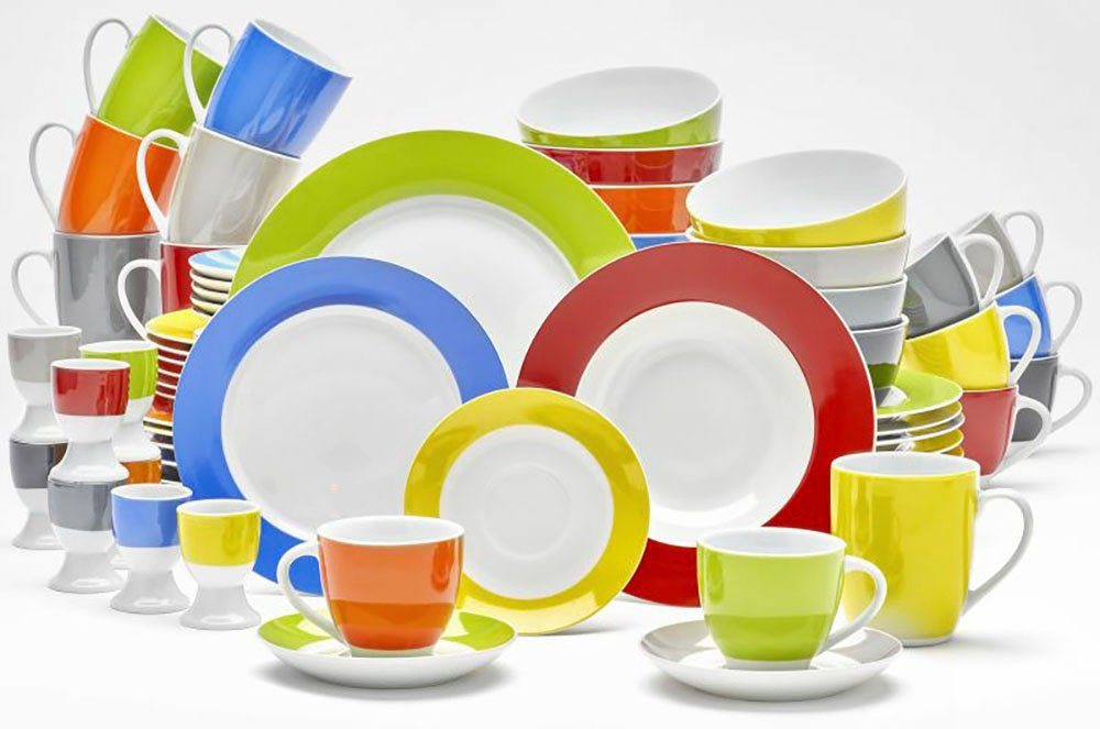 van Well Untertasse Teller Set, Vario, (6 St), Porzellan, spülmaschinen- und mikrowellengeeignet, Ø 14,5 cm – Bild 4 von 4