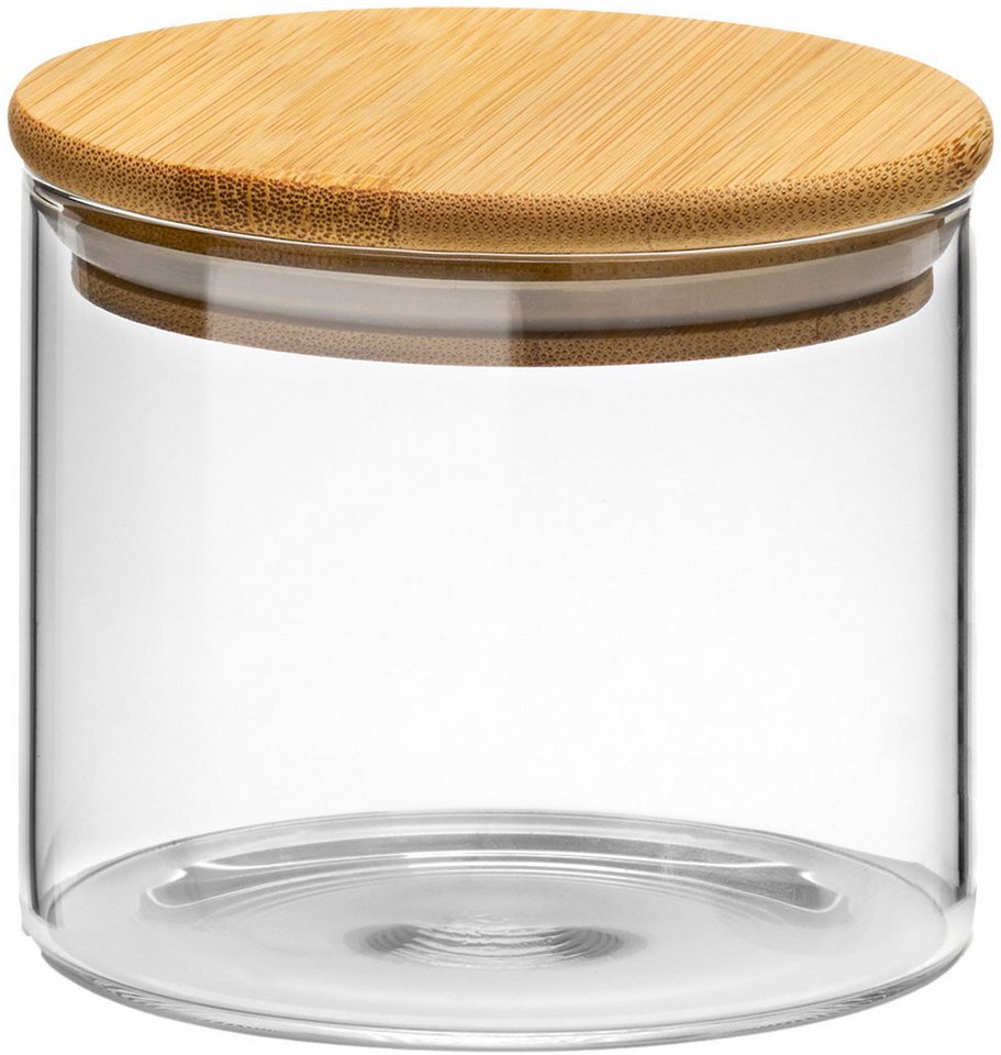 van Well Vorratsglas Vorratsdose Ella, 6 Stück, Bambus, Glas, (Set, 6-tlg), mit Bambusdeckel – Bild 2 von 4