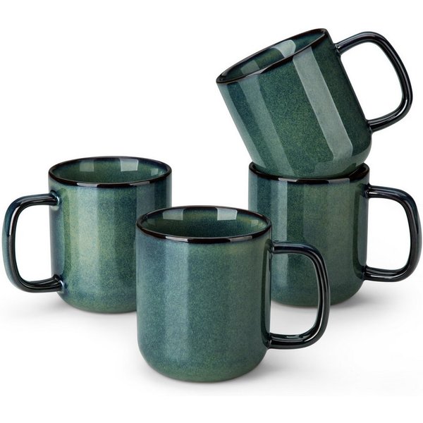 vancasso Becher 4/6-tlg Becher Set, Kaffeetasse für 4/6, Steingut, Reaktivglasur, blau, 4-tlg., Steingut