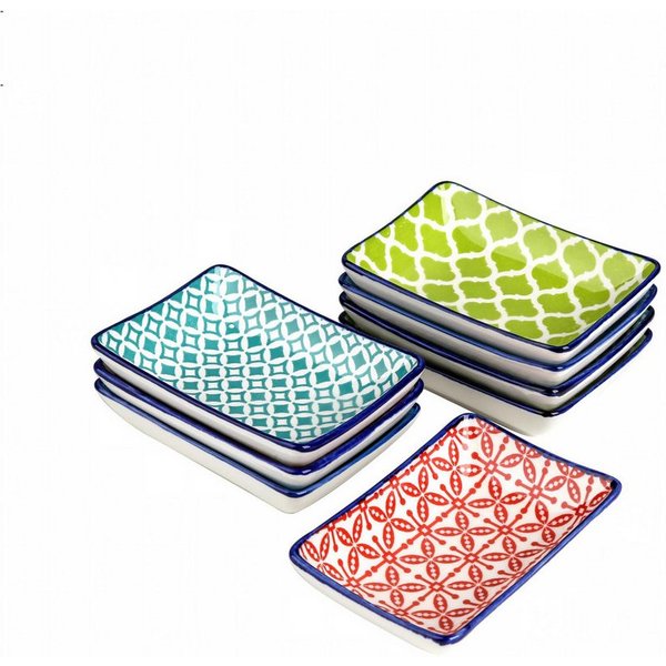 vancasso Dipschale 8tlg Porzellan, Quadratische Minischale, Vorspeiseteller, Dipschälchen, Porzellan, (Set, 8-tlg)
