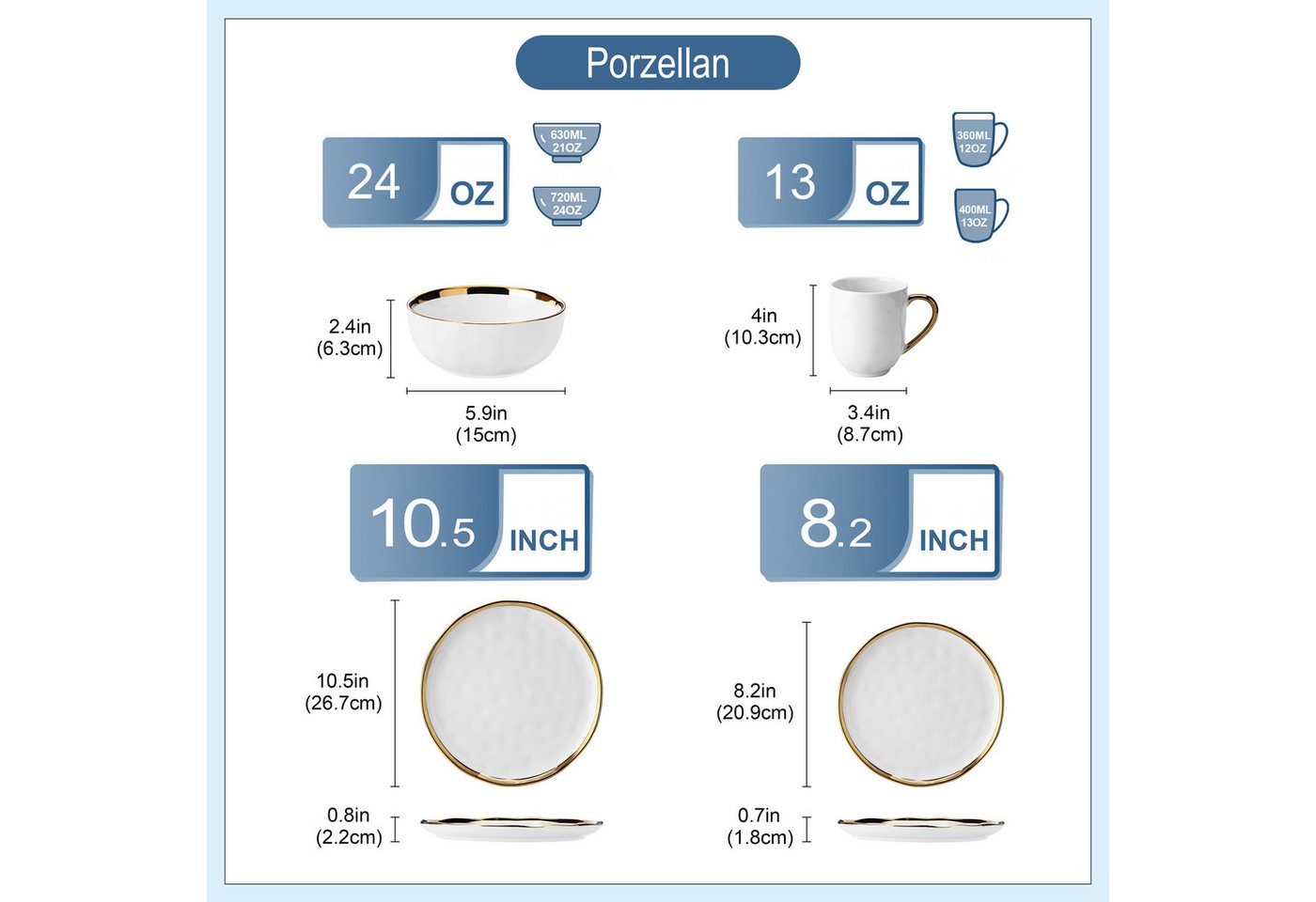 vancasso Geschirr-Set SWEET, Tafelservice für 4/6, Porzellan (16-tlg), 4 Personen, Porzellan – Bild 2 von 5