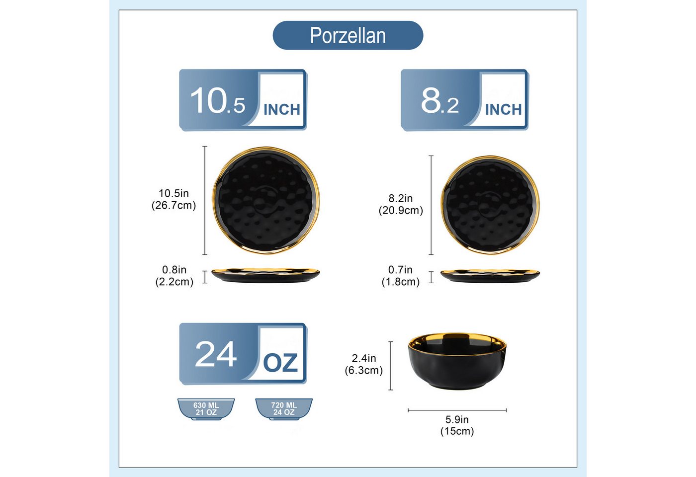 vancasso Geschirr-Set SWEET, Tafelservice für 4/6, Porzellan (12-tlg), 4 Personen, Porzellan – Bild 2 von 5