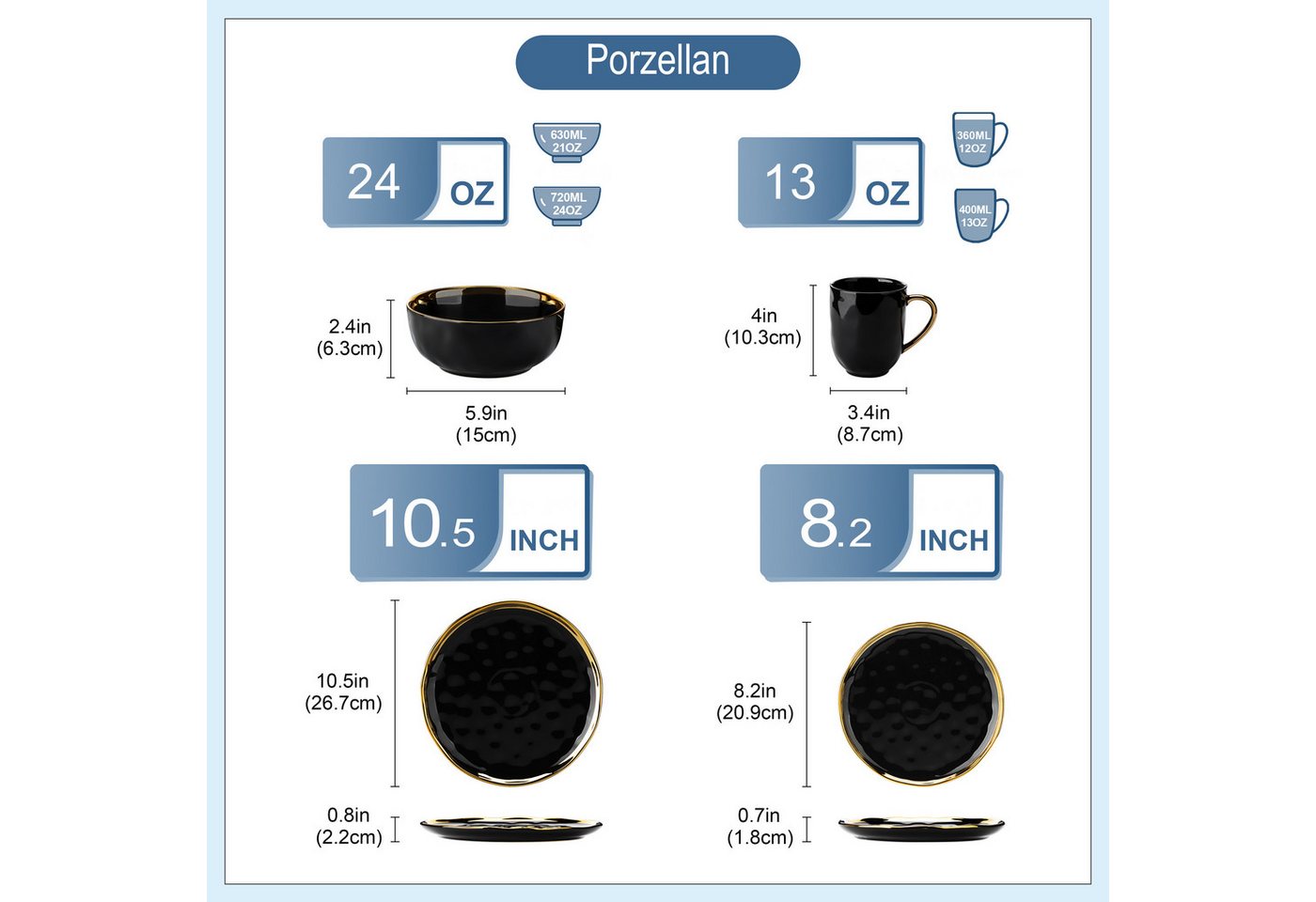 vancasso Geschirr-Set SWEET, Tafelservice für 4/6, Porzellan (16-tlg), 4 Personen, Porzellan – Bild 2 von 5