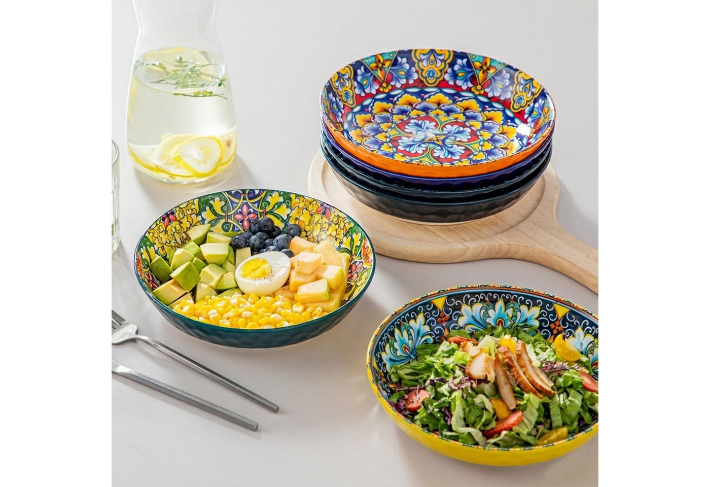 vancasso Pastateller Suppenschale, Salatschale für 2/6, Porzellan, BOHO-Stil, (6 St) – Bild 3 von 5