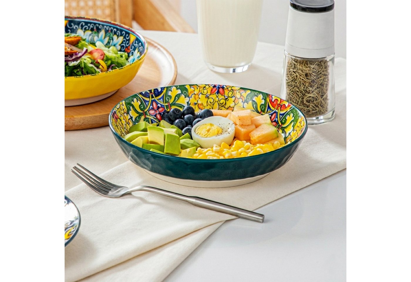 vancasso Pastateller Suppenschale, Salatschale für 2/6, Porzellan, BOHO-Stil, (6 St) – Bild 4 von 5