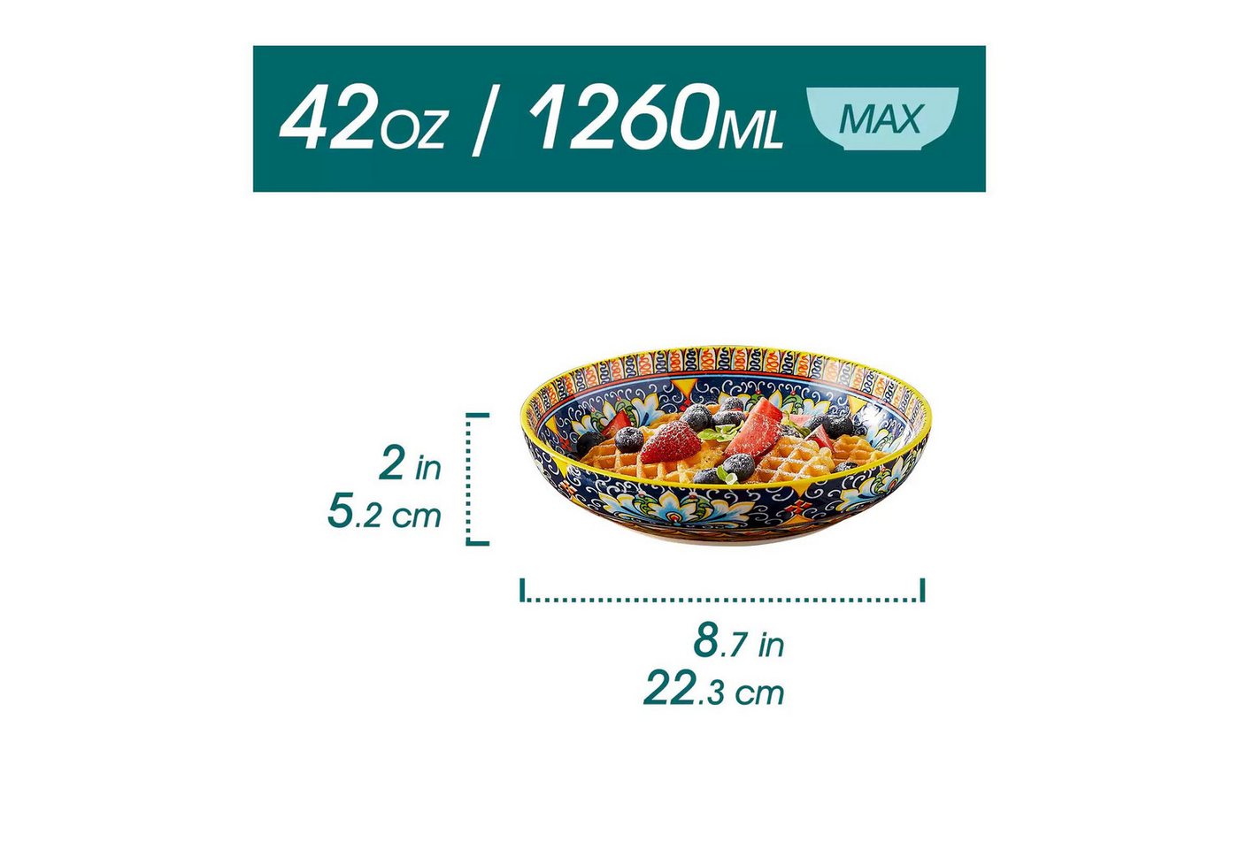 vancasso Pastateller Suppenschale, Salatschale für 2/6, Porzellan, BOHO-Stil, (6 St) – Bild 2 von 5
