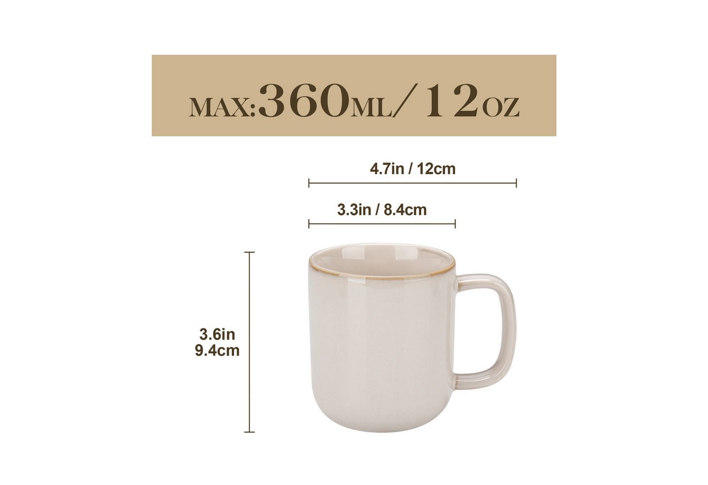vancasso Tasse Tassen Set, Becher für 4/6, Steingut, 4-tlg., Steingut – Bild 2 von 5