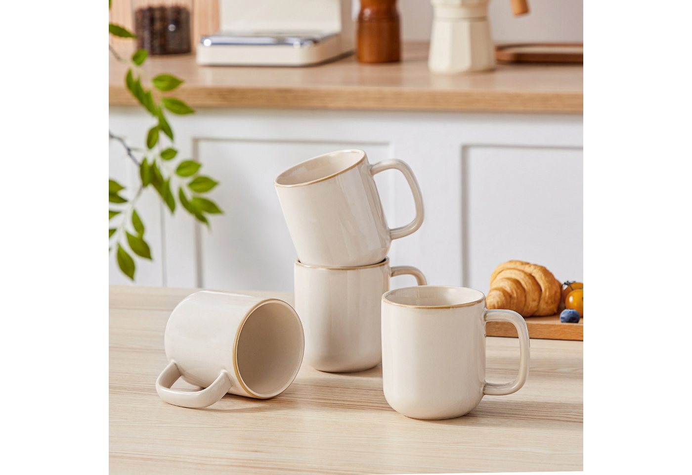 vancasso Tasse Tassen Set, Becher für 4/6, Steingut, 4-tlg., Steingut – Bild 3 von 5