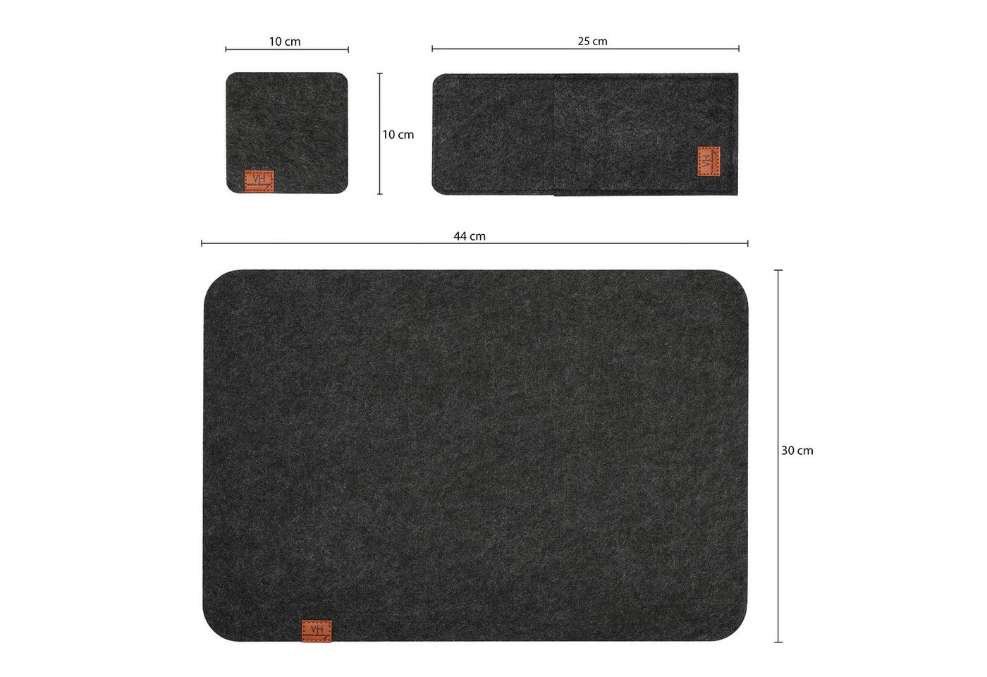 VanHenry Platzset Filz Tischsets 18er Set Abwaschbare Untersetzer & Bestecktaschen, (18-St) – Bild 2 von 3