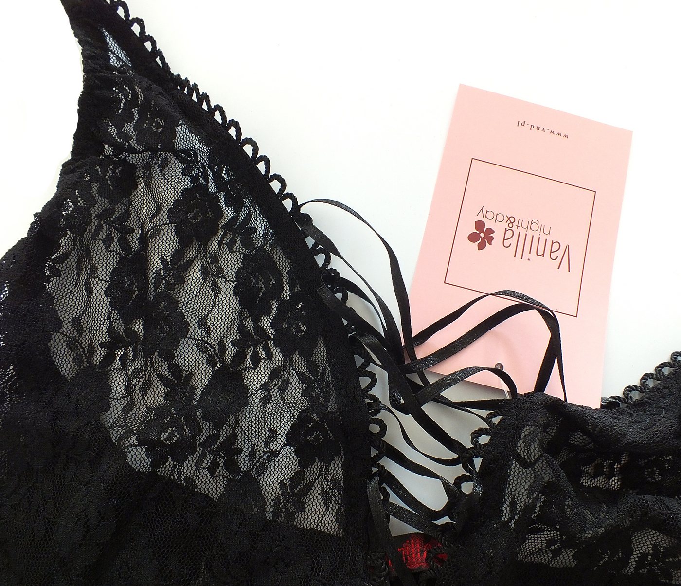 Vanilla night&day Negligé (Set, 1-tlg., 1-teilig) Damen Spitzen-Hemdchen Blumenmuster Neckholder – Bild 4 von 5