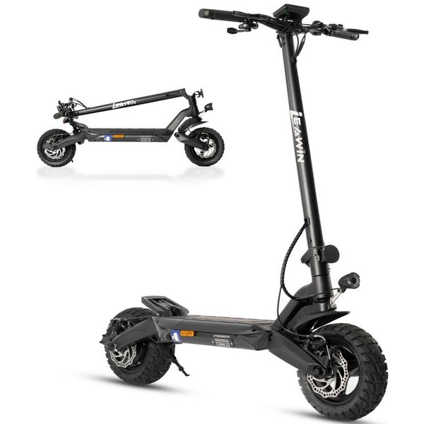 Vankel E-Scooter Elektroroller mit ABE, 500 W, 10 Zoll, 70 km & Vollfederung, 500,00 W, 20 km/h, (20% Steigung, mit Tasche, mit Blinker), 720 Wh, Vollfederung, 