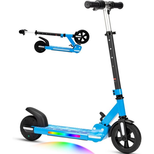 Vankel E-Scooter Kinder E-Scooter ab 6 Jahren, klappbar, höhenverstellbar, bis 14 km/h, 150 W, (für Jungen und Mädchen, max. 50kg, faltbar, Aluminiumrahmen), Lu