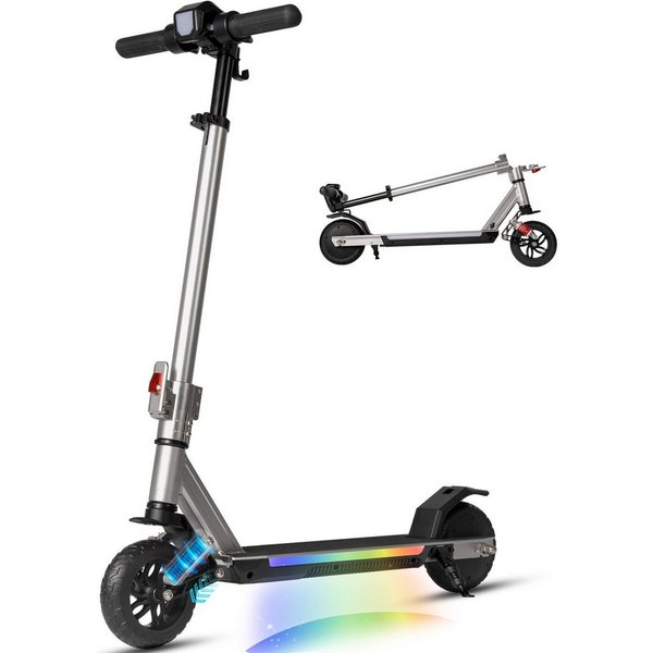 Vankel Elektro-Kinderroller E Scooter für Kinder, ab 10 Jahren, 15km, Federung, klappbar, Belastbarkeit 50 kg, 14km/h, Cityroller, EBS+Fußbremse, höhenverstellb