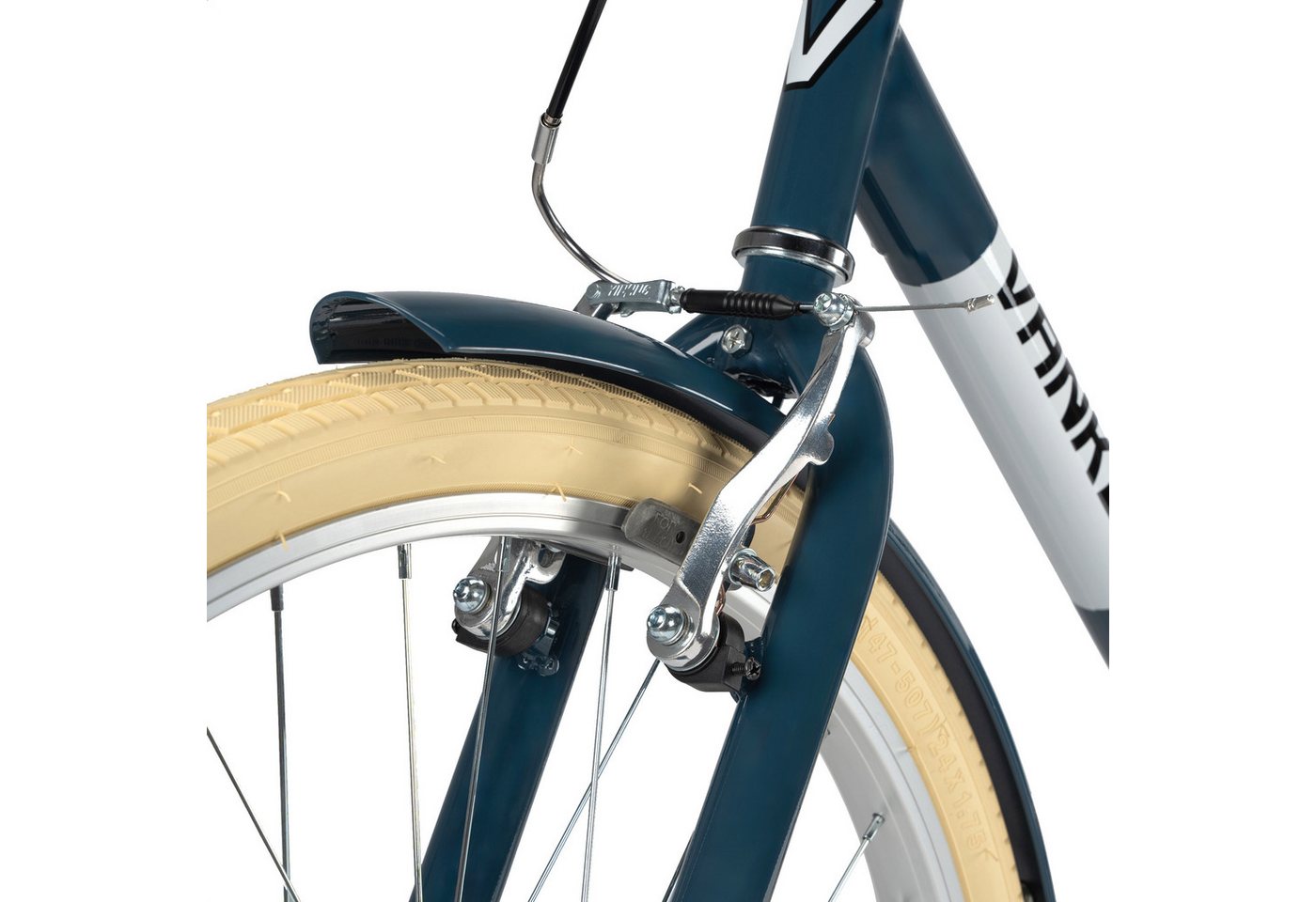 Vankel Kinderfahrrad 24 Zoll, Rücktrittbremse, tiefer Einstieg, Blau, 1 Gang, Ab 8 Jahren, 130-155 cm, Schutzbleche, Reflektoren – Bild 3 von 5