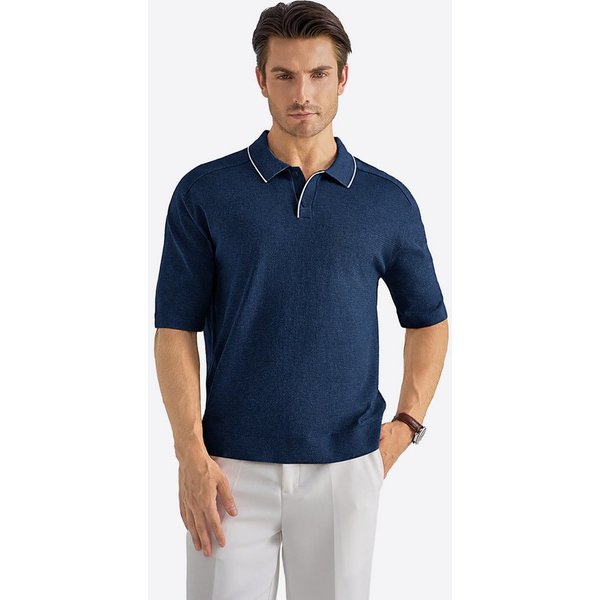 VANTORY Poloshirt Herren Lässiges Feinstrickpolo (Packung, 1-tlg., 1per-Pack) mit Polokragen