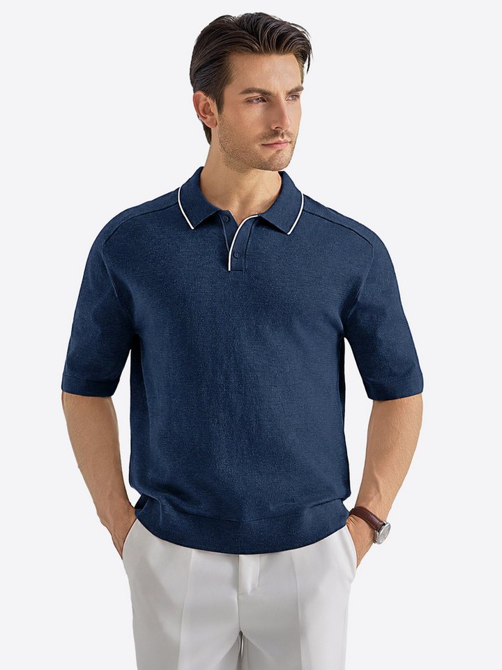 VANTORY Poloshirt Herren Lässiges Feinstrickpolo (Packung, 1-tlg., 1per-Pack) mit Polokragen – Bild 4 von 5