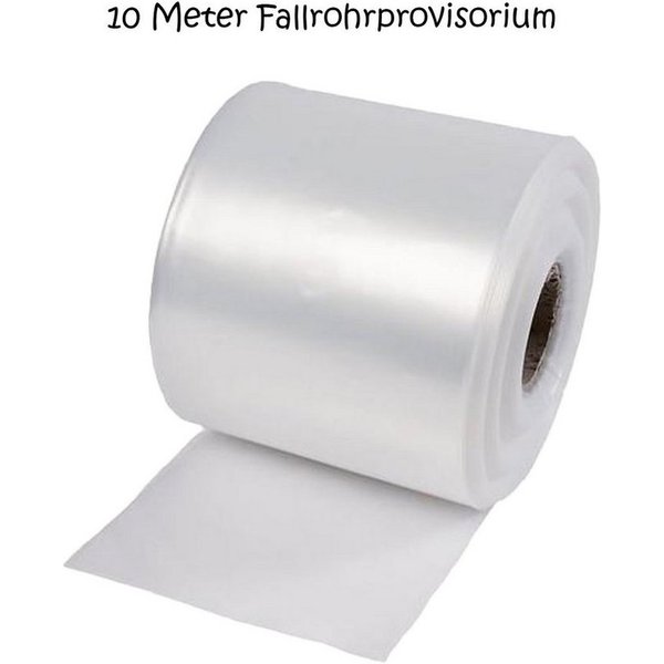 varivendo Abdeckfolie Fallrohrprovisorium 10m, Typ 100, schwarz, 0.1 mm Stärke, (Fallrohrprovisorim, 1-St., Einzelprodukt), Regenrohr Dachrinnenschlauch Fallroh