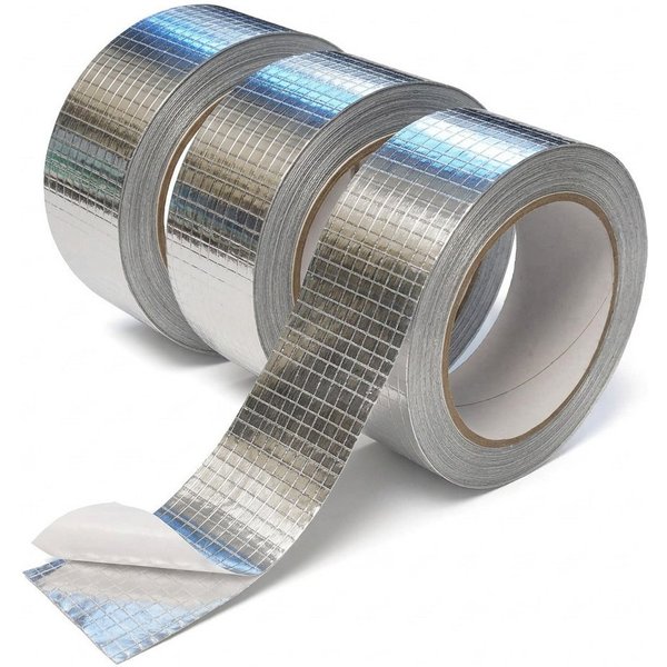 varivendo Dampfsperrklebeband 3er Set Aluminium Klebeband netzverstärkt 43 mm x 20 m (Rollen, 3-St., Aluminium Klebeband) Aluband Aluminiumband Aluminiumklebeba