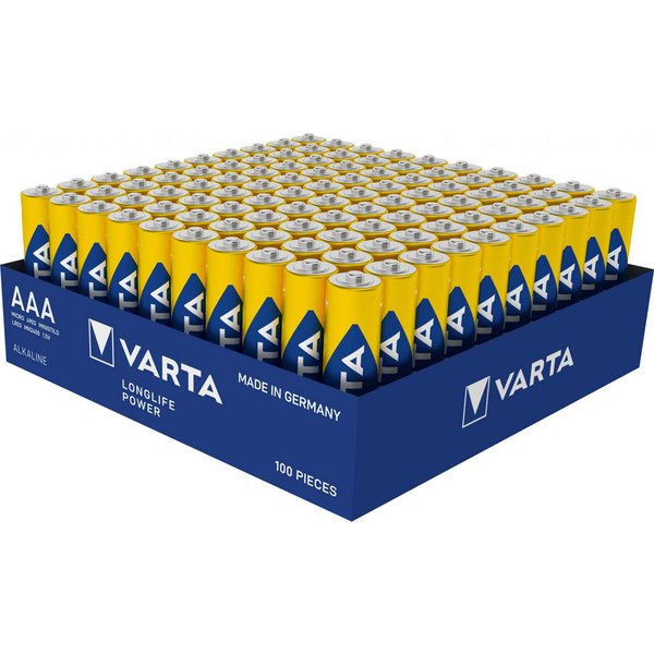 VARTA 100 4903 Longlife Power AAA / Micro Alkaline Batterien im 100er Tray Batterie