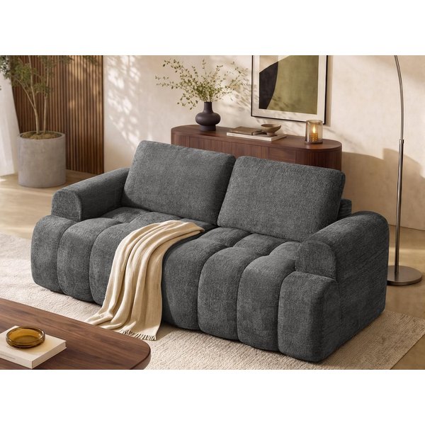 VASAGLE 2-Sitzer Modulares Sofa, Rahmenlose Chenille Couch, 176 x 92 x 85 cm, flexible Modulgestaltung, vielseitige Nutzung,für Wohnzimmer