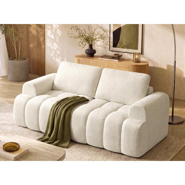VASAGLE 2-Sitzer Modulares Sofa, Rahmenlose Chenille Couch, 176 x 92 x 85 cm, flexible Modulgestaltung, vielseitige Nutzung,für Wohnzimmer