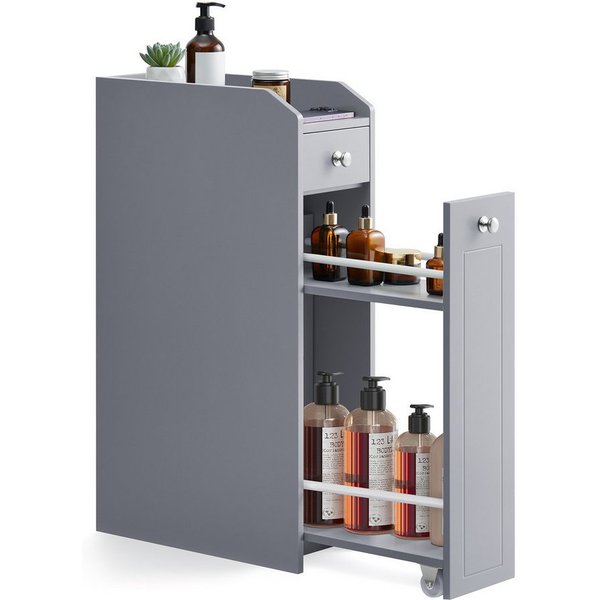 VASAGLE Badkommode Badezimmerschrank Badschrank mit Schubladen, klein, schmal, für Toilettenpapier, stehend, kleiner Schrank