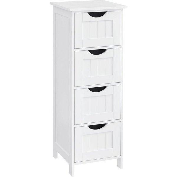 VASAGLE Badkommode Badezimmerschrank Badschrank mit 4 Schubladen, 30 x 30 x 82 cm, für Badezimmer, Wohnzimmer, modern, Beistellschrank