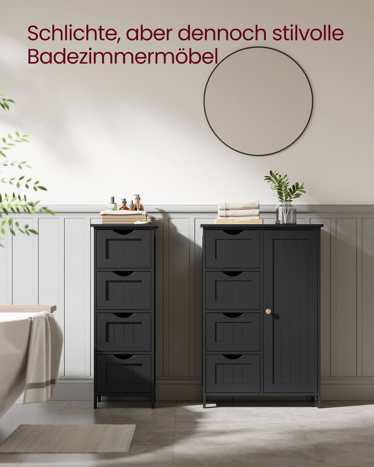 VASAGLE Badkommode Badezimmerschrank Badschrank mit 4 Schubladen, 30 x 30 x 82 cm, für Badezimmer, Wohnzimmer, modern, Beistellschrank – Bild 3 von 5