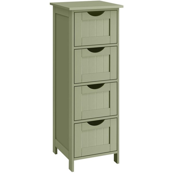 VASAGLE Badkommode Badezimmerschrank Badschrank mit 4 Schubladen, 30 x 30 x 82 cm, für Badezimmer, Wohnzimmer, modern, Beistellschrank
