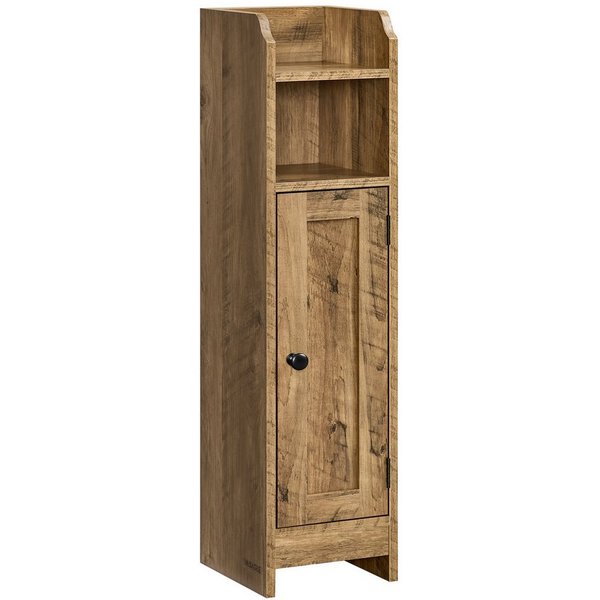 VASAGLE Badkommode Badezimmerschrank Badschrank schmal, stehend, verstellbare Ablagen, 20 x 18 x 80 cm,schmal,stehend,mit Tür und Regal