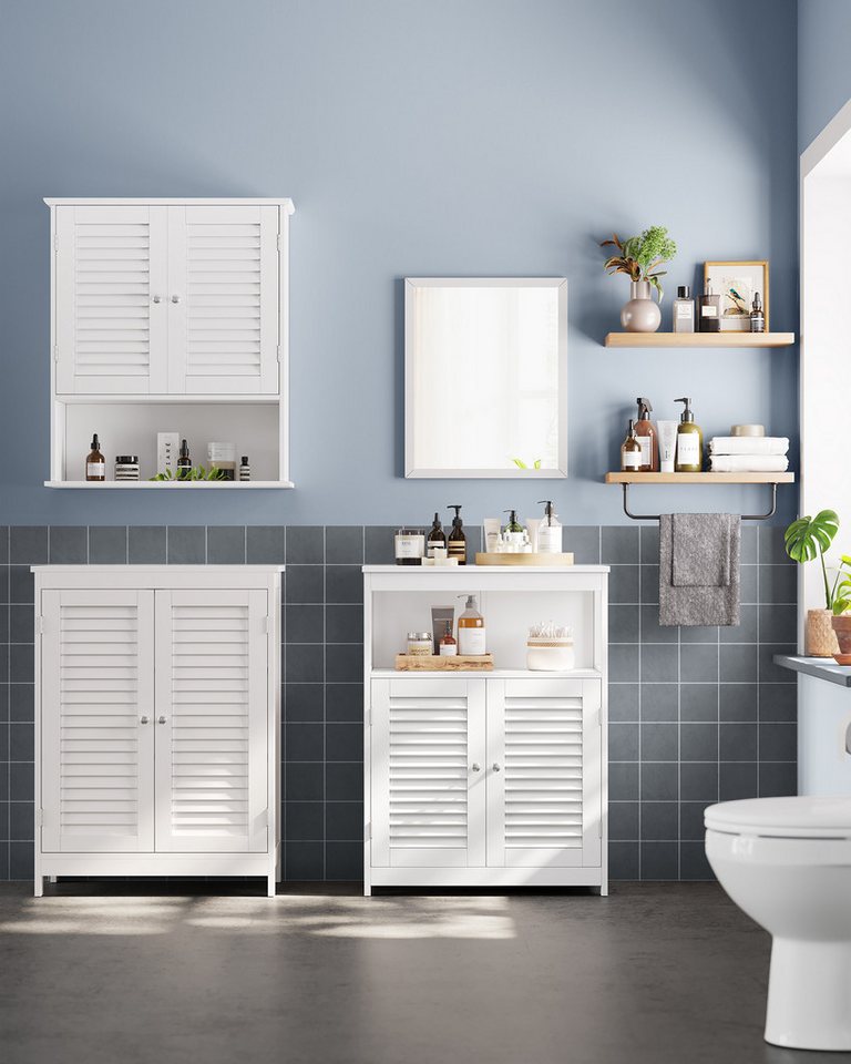 VASAGLE Badkommode Freistehender Badschrank, Aufbewahrungsschrank, Badezimmerschrank, mit 2 Türen, mit 2 verstellbaren Regalebenen – Bild 3 von 5
